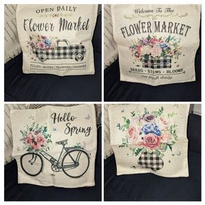 Set of 4 Floral pillow covers 18 x 18